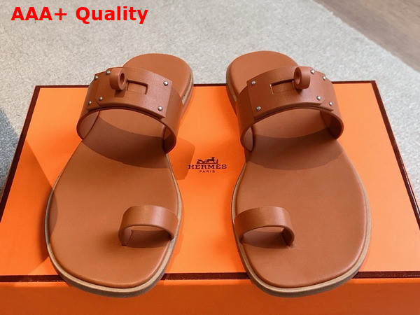 Hermes July Sandal in Naturel Calfskin Replica
