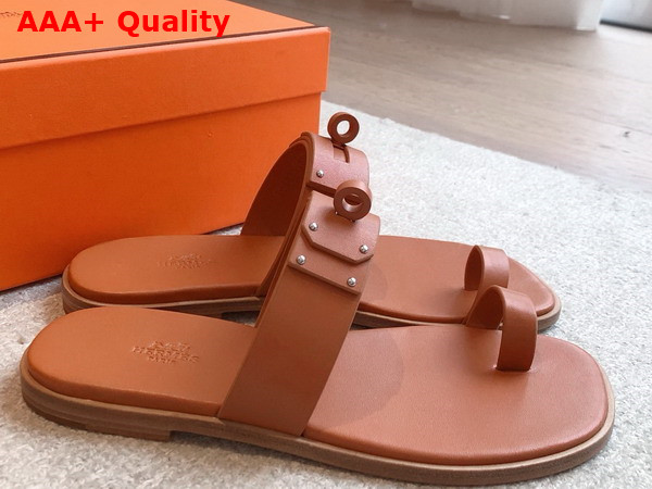 Hermes July Sandal in Naturel Calfskin Replica