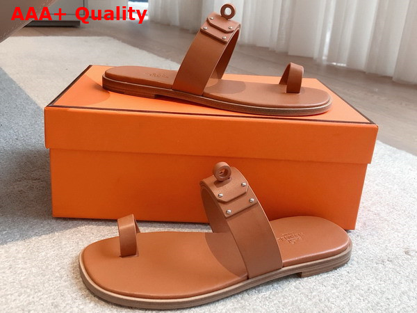 Hermes July Sandal in Naturel Calfskin Replica