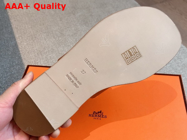 Hermes July Sandal in Naturel Calfskin Replica