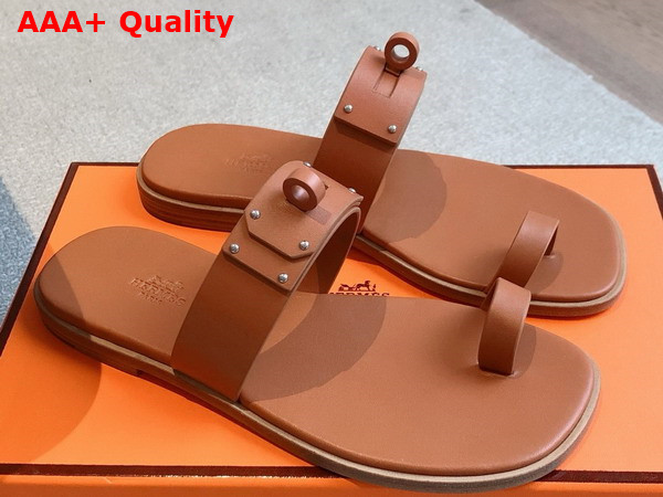 Hermes July Sandal in Naturel Calfskin Replica