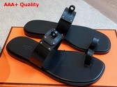 Hermes July Sandal in Noir Calfskin Replica