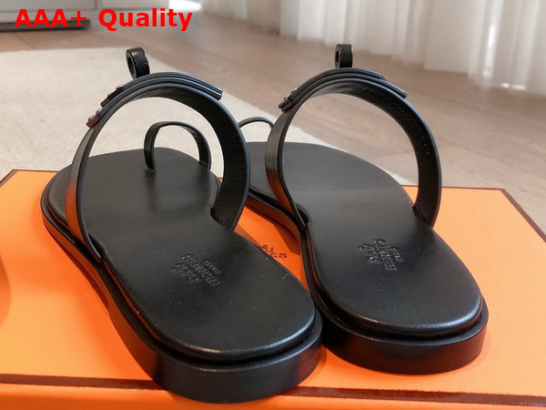 Hermes July Sandal in Noir Calfskin Replica
