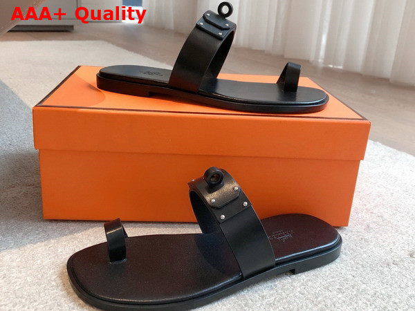 Hermes July Sandal in Noir Calfskin Replica
