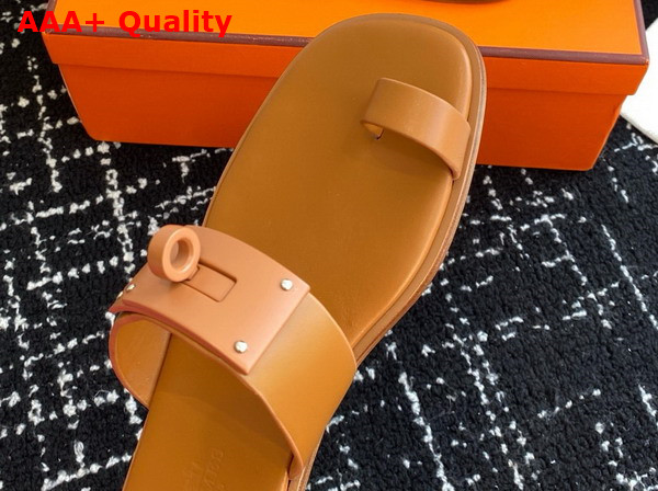 Hermes July Sandal in Tan Calfskin Replica
