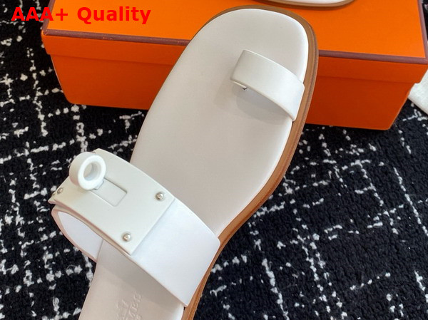 Hermes July Sandal in White Calfskin Replica