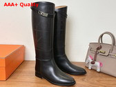 Hermes Jumping Boot in Black Embroidered Calfskin Replica