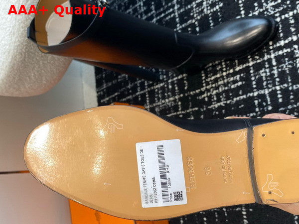 Hermes Jumping Boot in Box Calfskin with Iconic Palladium Plated Buckle Noir Replica