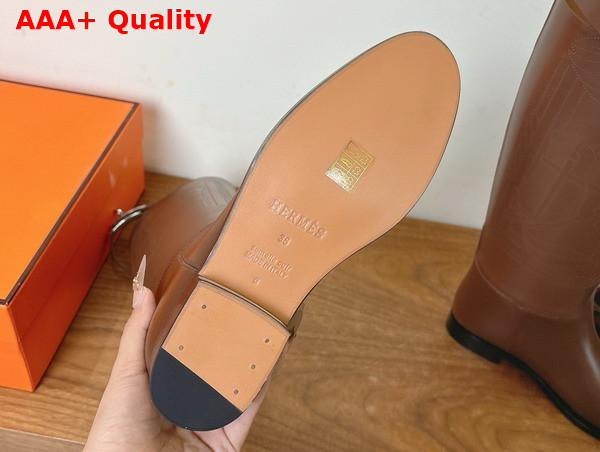 Hermes Jumping Boot in Chocolate Embroidered Calfskin Replica