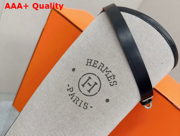 Hermes Jumping Boot in Natural Canvas and Black Calfskin Replica