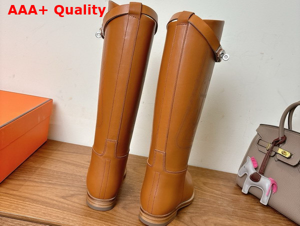 Hermes Jumping Boot in Naturel Embroidered Calfskin Replica