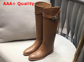 Hermes Jumping Boot in Tan Box Calfskin with Kelly Strap Replica