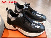 Hermes Jumpy Sneaker in Black Multicolor Technical Jersey and Calfskin Replica