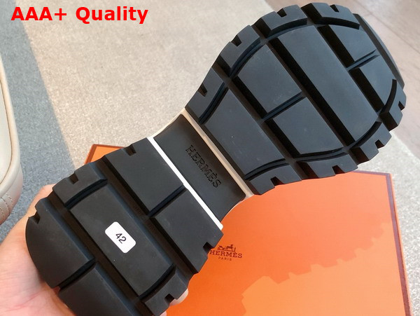 Hermes Jumpy Sneaker in Black Multicolor Technical Jersey and Calfskin Replica