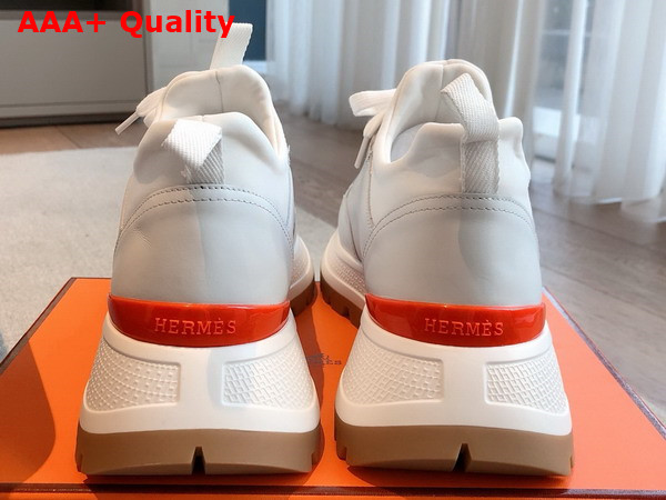 Hermes Jumpy Sneaker in Blanc Technical Jersey and Calfskin Replica