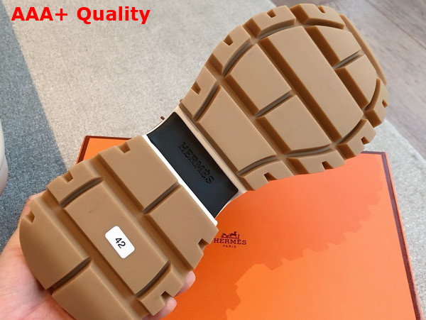 Hermes Jumpy Sneaker in Naturel Technical Jersey and Calfskin Replica