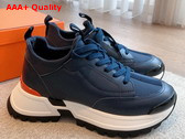 Hermes Jumpy Sneaker in Navy Technical Jersey and Calfskin Replica