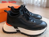 Hermes Jumpy Sneaker in Noir Technical Jersey and Calfskin Replica