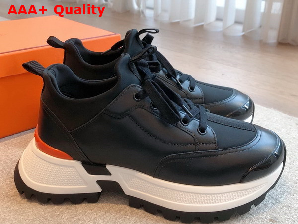 Hermes Jumpy Sneaker in Noir Technical Jersey and Calfskin Replica