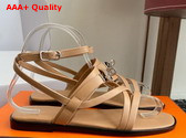 Hermes June Sandal in Oat Milk Calfskin Replica