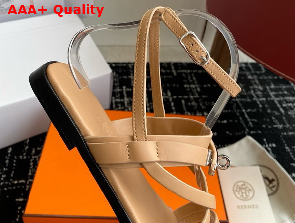 Hermes June Sandal in Oat Milk Calfskin Replica