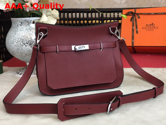 Hermes Jypsiere 28 Bag in Burgundy Taurillon Clemence Leather Replica