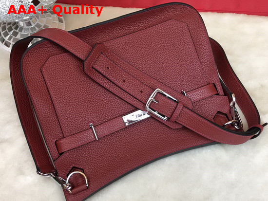 Hermes Jypsiere 28 Bag in Burgundy Taurillon Clemence Leather Replica