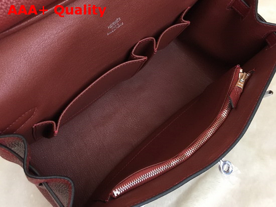 Hermes Jypsiere 28 Bag in Burgundy Taurillon Clemence Leather Replica