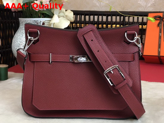 Hermes Jypsiere 28 Bag in Burgundy Taurillon Clemence Leather Replica