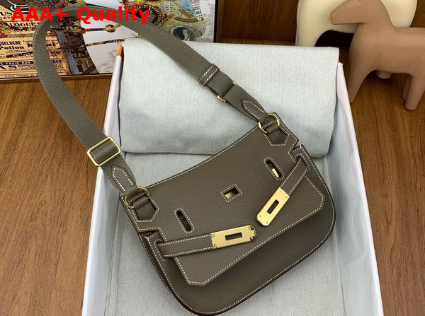 Hermes Jypsiere Mini Bag in Elephant Gray Evercolor Leather Replica