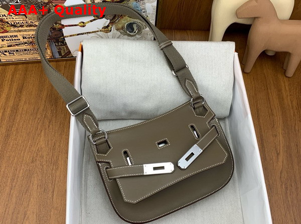 Hermes Jypsiere Mini Bag in Elephant Gray Evercolor Leather Replica