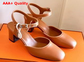 Hermes Kamilla 60 Pump Naturel Goatskin and Nappa Leather Replica