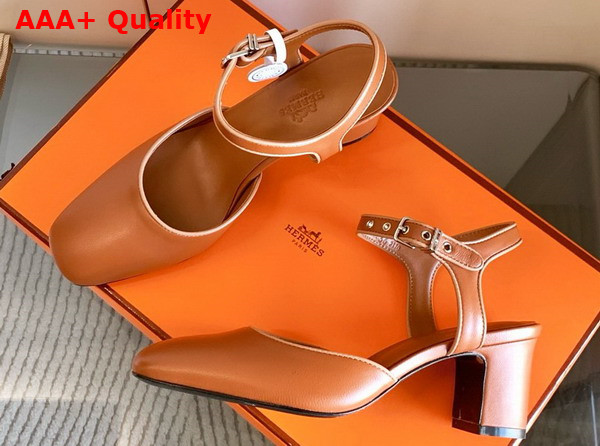 Hermes Kamilla 60 Pump Naturel Goatskin and Nappa Leather Replica