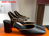 Hermes Kamilla 60 Pump Noir and Jaune Malawi Goatskin and Nappa Leather Replica