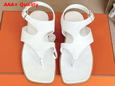 Hermes Karen Sandal in Blanc Calfskin Replica