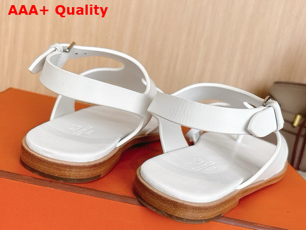 Hermes Karen Sandal in Blanc Calfskin Replica