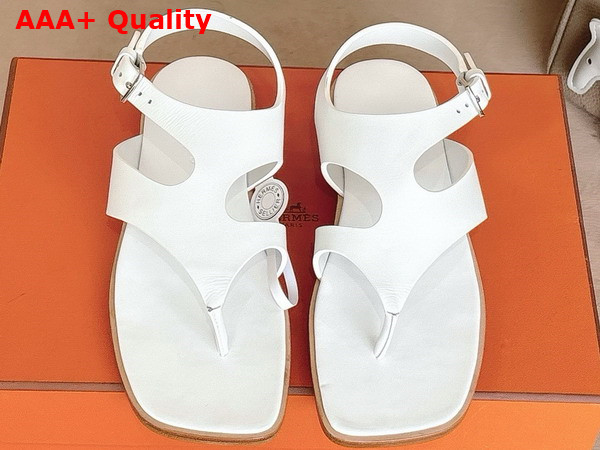 Hermes Karen Sandal in Blanc Calfskin Replica