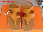 Hermes Karen Sandal in Naturel Suede Goatskin Replica