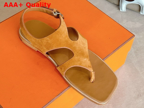 Hermes Karen Sandal in Naturel Suede Goatskin Replica
