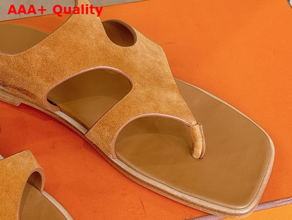 Hermes Karen Sandal in Naturel Suede Goatskin Replica