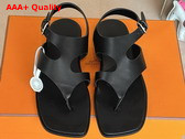 Hermes Karen Sandal in Noir Calfskin Replica