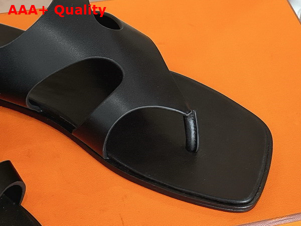 Hermes Karen Sandal in Noir Calfskin Replica
