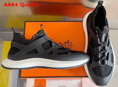 Hermes Katana Sneaker in Noir Knit and Calfskin Replica