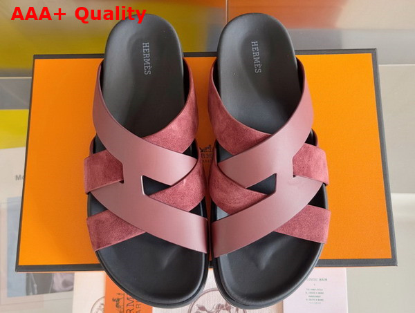 Hermes Kazimir Sandal in Calfskin and Suede Goatskin Replica