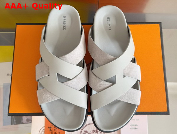 Hermes Kazimir Sandal in Calfskin and Suede Goatskin Replica