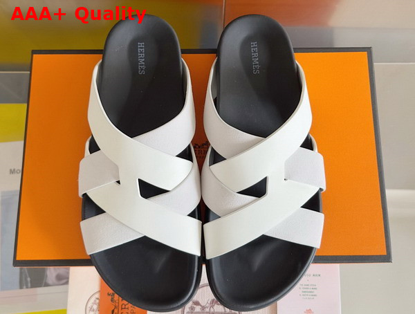 Hermes Kazimir Sandal in Calfskin and Suede Goatskin Replica