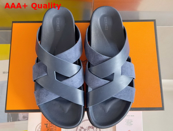 Hermes Kazimir Sandal in Calfskin and Suede Goatskin Replica