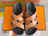 Hermes Kazimir Sandal in Calfskin and Suede Goatskin Replica
