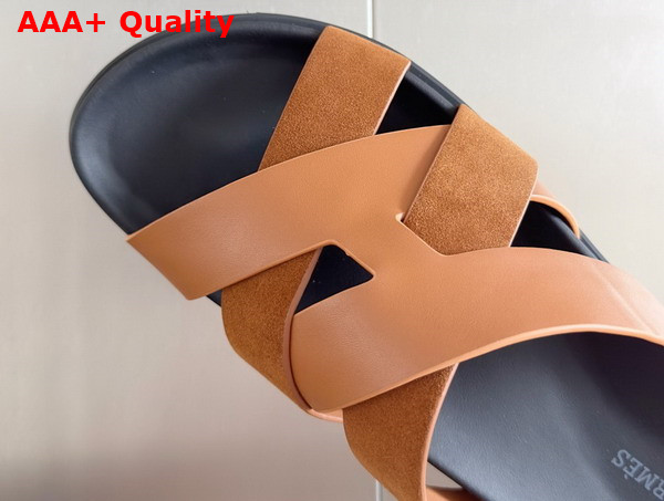 Hermes Kazimir Sandal in Calfskin and Suede Goatskin Replica