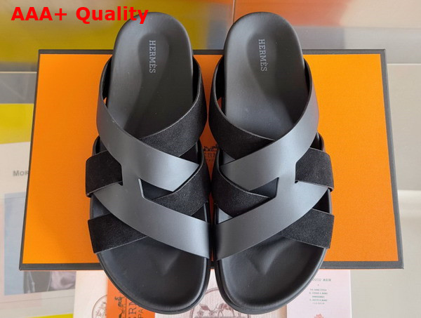 Hermes Kazimir Sandal in Calfskin and Suede Goatskin Replica